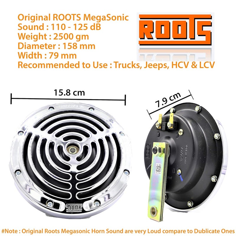 Roots Megasonic High and Low Tone Horn (12V) for Passenger Car - Image 2