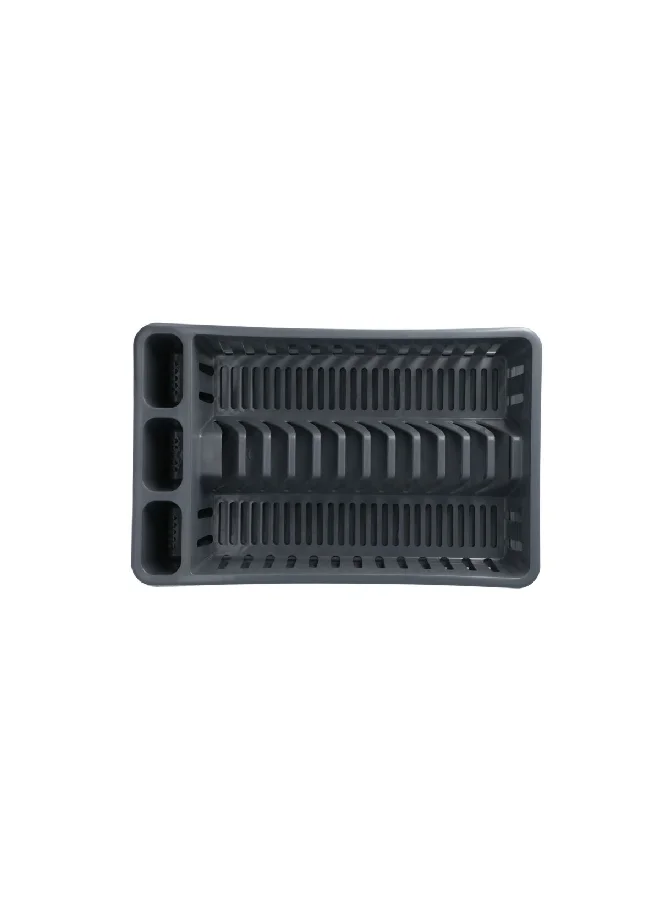 TATAY Durable Plastic Dish Drainer with Tray Dark Grey 42 x 27 x 10 cm 1127006