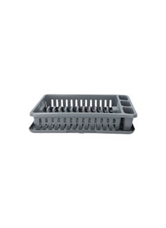TATAY Durable Plastic Dish Drainer with Tray Dark Grey 42 x 27 x 10 cm 1127006  - Image 1