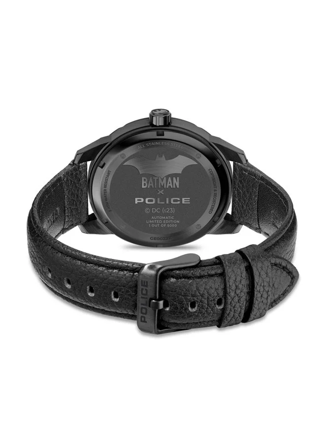 POLICE Dark knight Limited Edition Black Genuine Leather Strap Gents Watch 45mm - PEWGE0022701