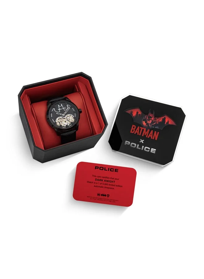 POLICE Dark knight Limited Edition Black Genuine Leather Strap Gents Watch 45mm - PEWGE0022701