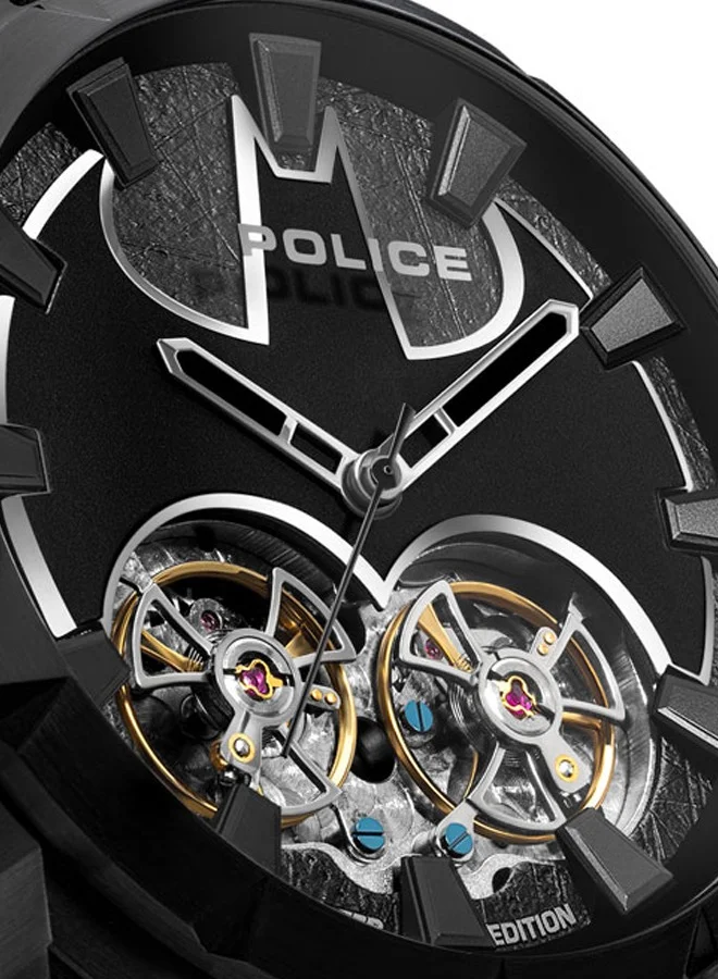 POLICE Dark knight Limited Edition Black Genuine Leather Strap Gents Watch 45mm - PEWGE0022701