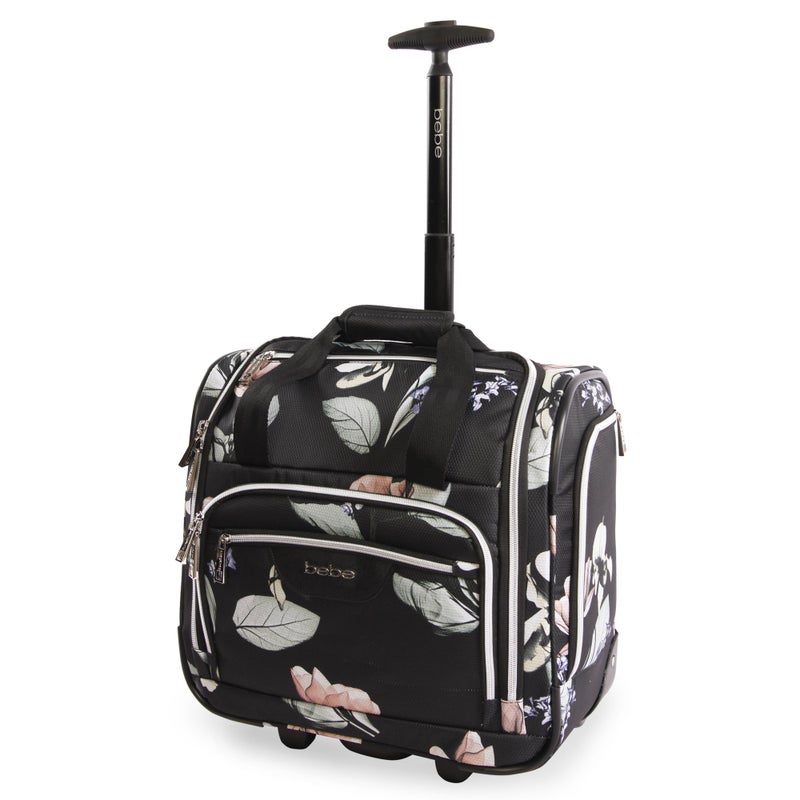 bebe BEBE Valentina-Wheeled Under The Seat Carry-on Bag, Floral Black, ONE Size, FLORAL BLACK, ONE SIZE, Valentina - Wheeled Under the Seat Carry-on Bag  - Image 1