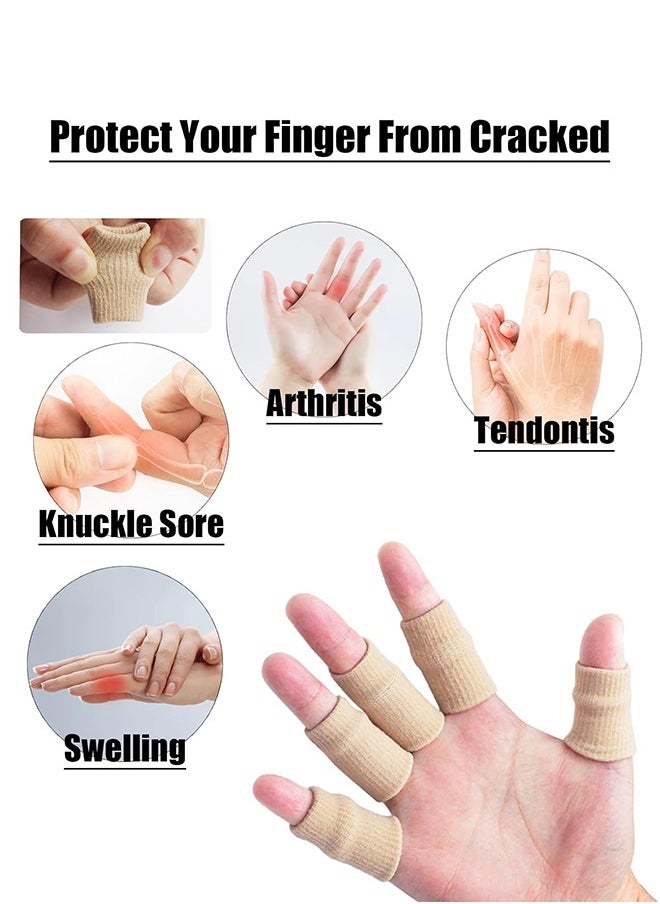 Lemon 30 PCS Finger Sleeves, Sports Finger Protectors Thumb Splint Brace Support, Elastic Finger Tape for Relieving Pain Arthritis Trigger Finger Basketball  - Image 2