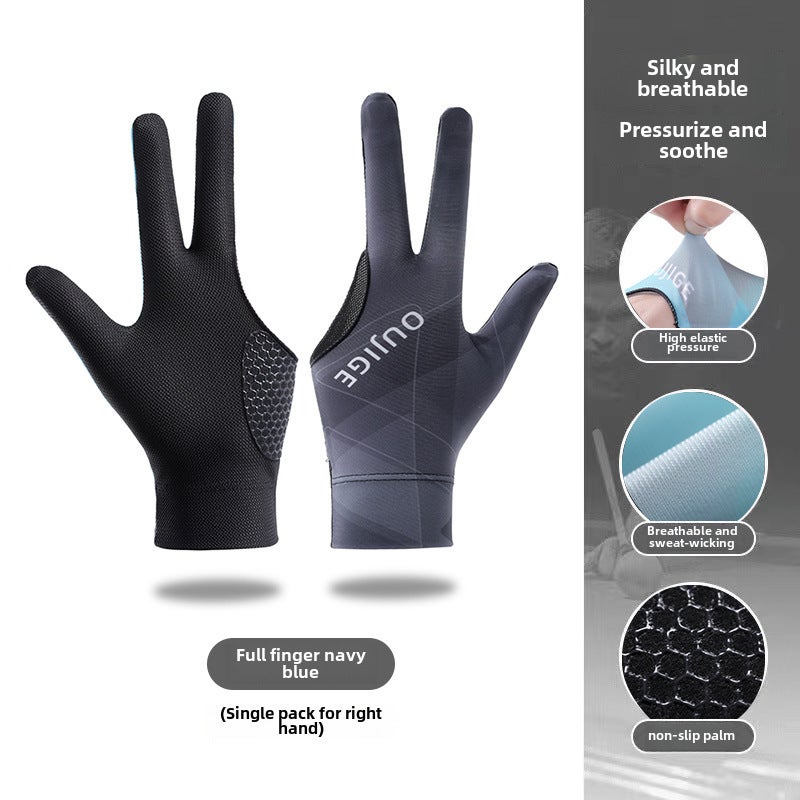 Generic New Style 8-Ball Billiards Gloves Breathable Anti-SlipNavy Blue (right hand single) SNK67 full finger Navy Blue (right hand single) SNK67 full finger 