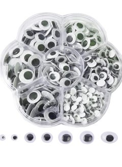 Googly Eyes Self Adhesive Craft Eyes, 400PCS Stick On Wiggle Eyes Plastic Sticky Wobbly Eyes, 5-12mm Round Doll Eyes for DIY Scrapbooking Toy Accessories Children Kid Craft Arts (Black)