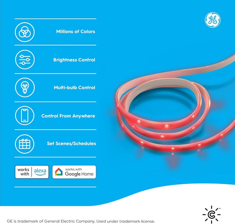Cync GE Lighting CYNC Smart LED Light Strip - 80 Inches, Color Changing, Works with Alexa and Google Home - Image 2