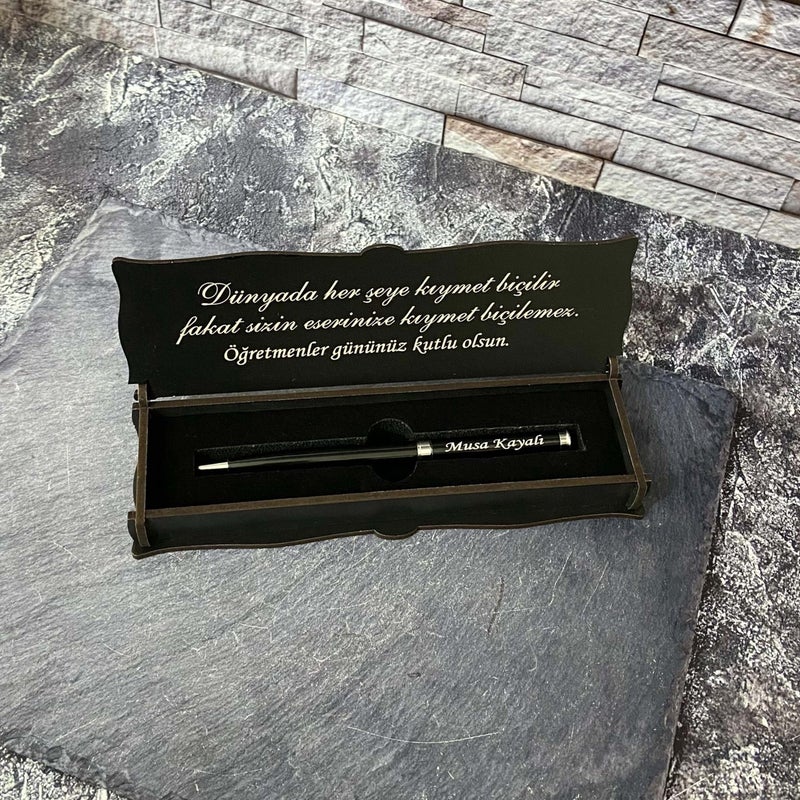 Sanat Hediyelik Art Gift Special Metal Ballpoint Pen Named for Teachers' Day + Wooden Box / Teacher / Gift / Personalized / November 24  - Image 5