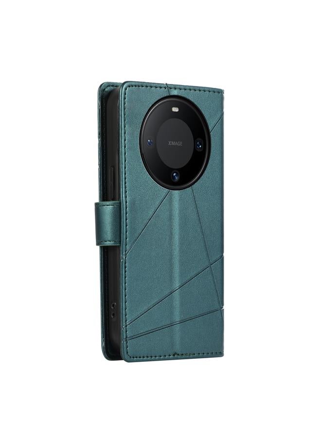 S-TOP Case For Huawei Mate 60 PU Genuine Leather Texture Embossed Line Phone Case - Image 3