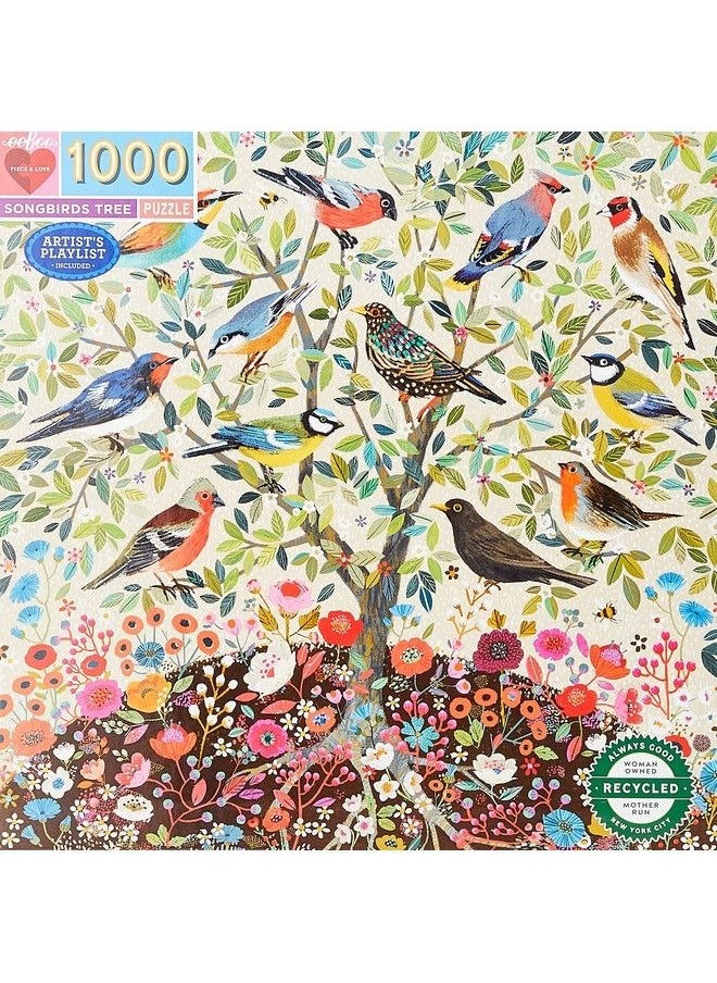 eeboo : Piece And Love Songbirds Tree 1000 Piece Square Adult Jigsaw Puzzle, Puzzle For Adults And Families, Glossy, Sturdy Pieces And Minimal Puzzle Dust  - Image 3