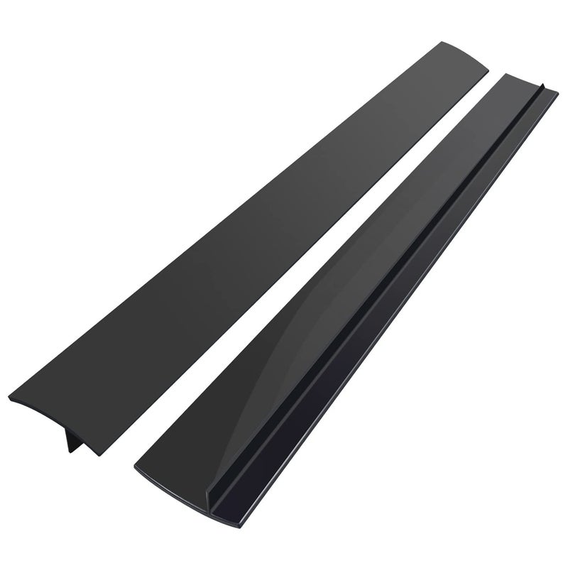 Silicone Stove Counter Gap Cover 2 PackEasy Clean Heat Resistant Wide Long Kitchen Stove Gap FillerSeals Spills Between Counters Oven Stovetops Washing Machines Washer Dryer30 in Black