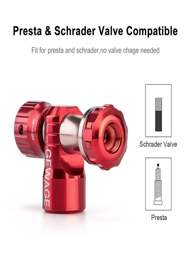 GEWAGE CO2 Inflator with Cartridges - CO2 Bike Pump Presta & Schrader Valve Compatible - CO2 Bike Tire inflator for Mountain and Road Bike (4 Pack) - Image 4