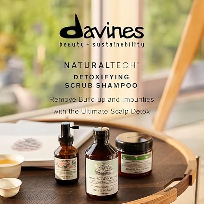 Davines NATURALTECH DETOXIFYING SCRUB SHAMPOO, DEEPLY AND GENTLY CLEANSE HAIR AND SCALP, 8.45 FL. OZ. - Image 3