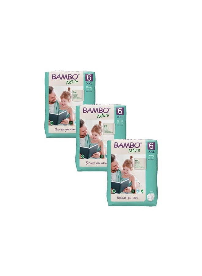 BAMBO NATURE Premium Eco-Friendly Tape Diapers With Wetness Indicator For Kids - Xxl Size, 20 Pieces - Pack Of 3  - Image 1