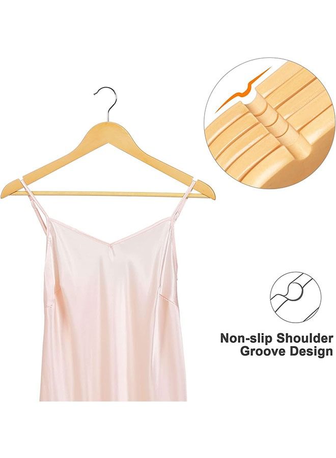 Wooden Hangers,Suit Coat Hangers 360°Swivel Clothes Hanger Solid Wood Coat Hangers with Non Slip Pant Bar & Notches Space Save(100 Pack)