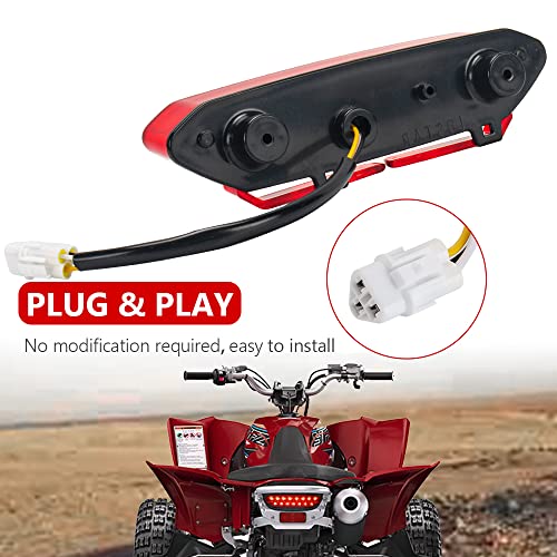 KICRY Led Tail Light Brake Assembly for Yamaha 2006-2009 YFZ450 5TG-84710-21-00 (Red Lens) - Image 4