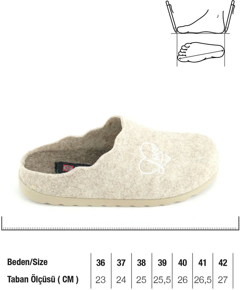 Gezer Women's Winter Embroidered Heart Design Comfortable Sole Home Garden Slippers