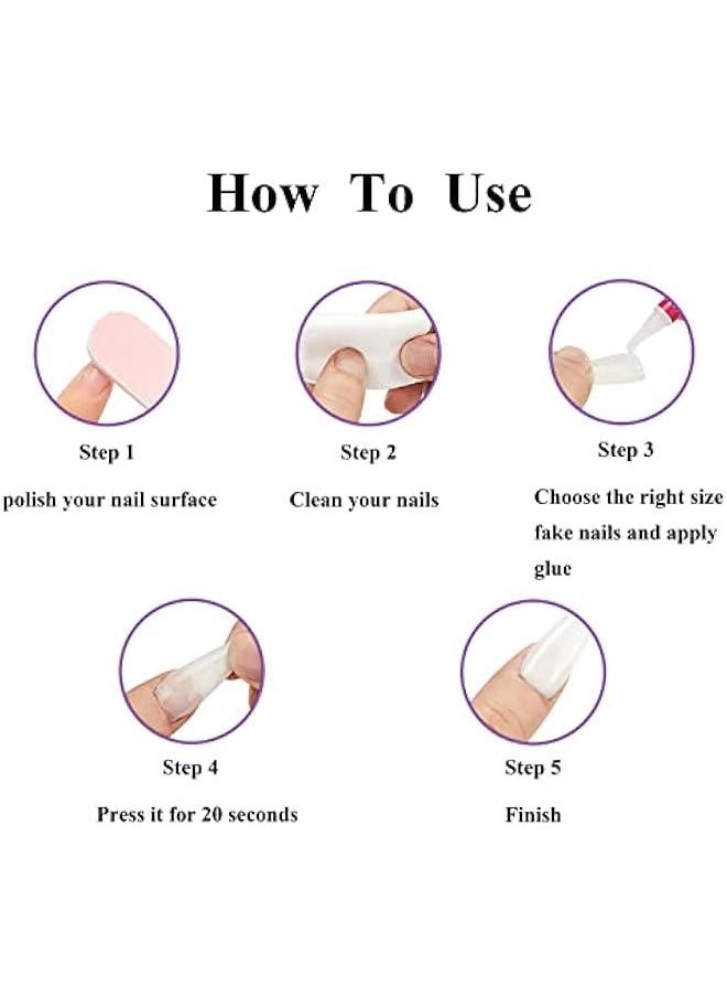 KHAJUL 24-Piece Fake Nails with Bow Rhinestones Design Include Jelly Stickers and Nail File and Small Wooden Stick, Alcohol Cotton (Red)  - Image 3
