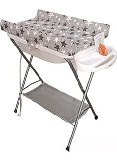 Generic Multifunctional Baby Bathing Table and Diaper Changing Station - Grey/white 