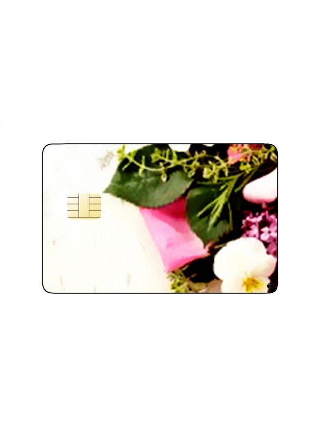 RKN PRINTED BANK CARD STICKER Beautiful Colorful Flowers Picture - Image 2