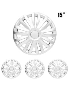 Pistol 15 Inch Wheel Cover Cap for All Vehicles with Rim Size 15 Inch - Silver - Set of 4 Pcs  - Image 1