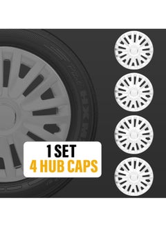Pistol 15 Inch Wheel Cover Cap for All Vehicles with Rim Size 15 Inch - Silver - Set of 4 Pcs  - Image 2