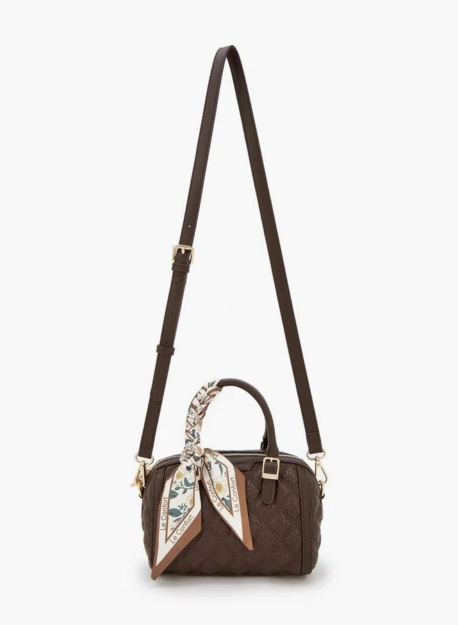 Le Confort Quilted Tote Bag With Scarf Accent