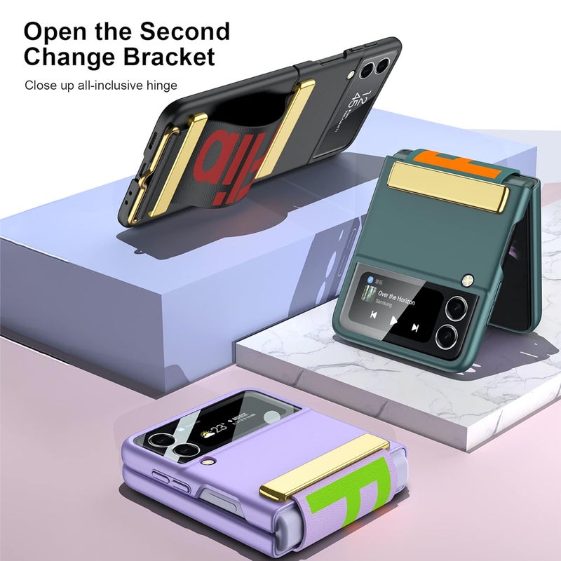 BOUNCEBACK Case Cover with Strap for Samsung Galaxy Z Flip4 / Galaxy Flip 4 Case Cover - (Black | Poly Carbonate | Leather) - Image 3