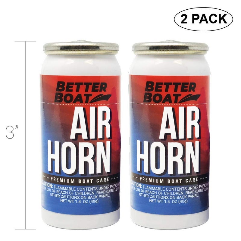 Better Boat 2 Pack Air Horn Refills for 1.4 Ounce Horns Boating Safety Canned Boat Accessories | Marine Grade Airhorn Can Refill - Horn Not Included - 2 Pk (1.4oz) - Image 4