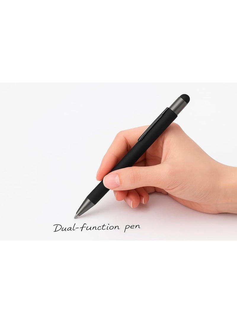 طقم التدوين الفاخر: دفتر ملاحظات (A5) بغلاف جلدي أسود مع قلم أنيق - Image 3