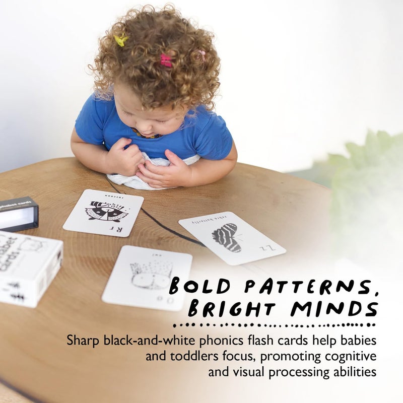 Wee Gallery Educational Flashcards for Babies, Double Sided Black and White Learning Flash cards, Woodland Animal Alphabet Cards for Visual Stimulation and Cognitive Development of Toddlers - Image 5