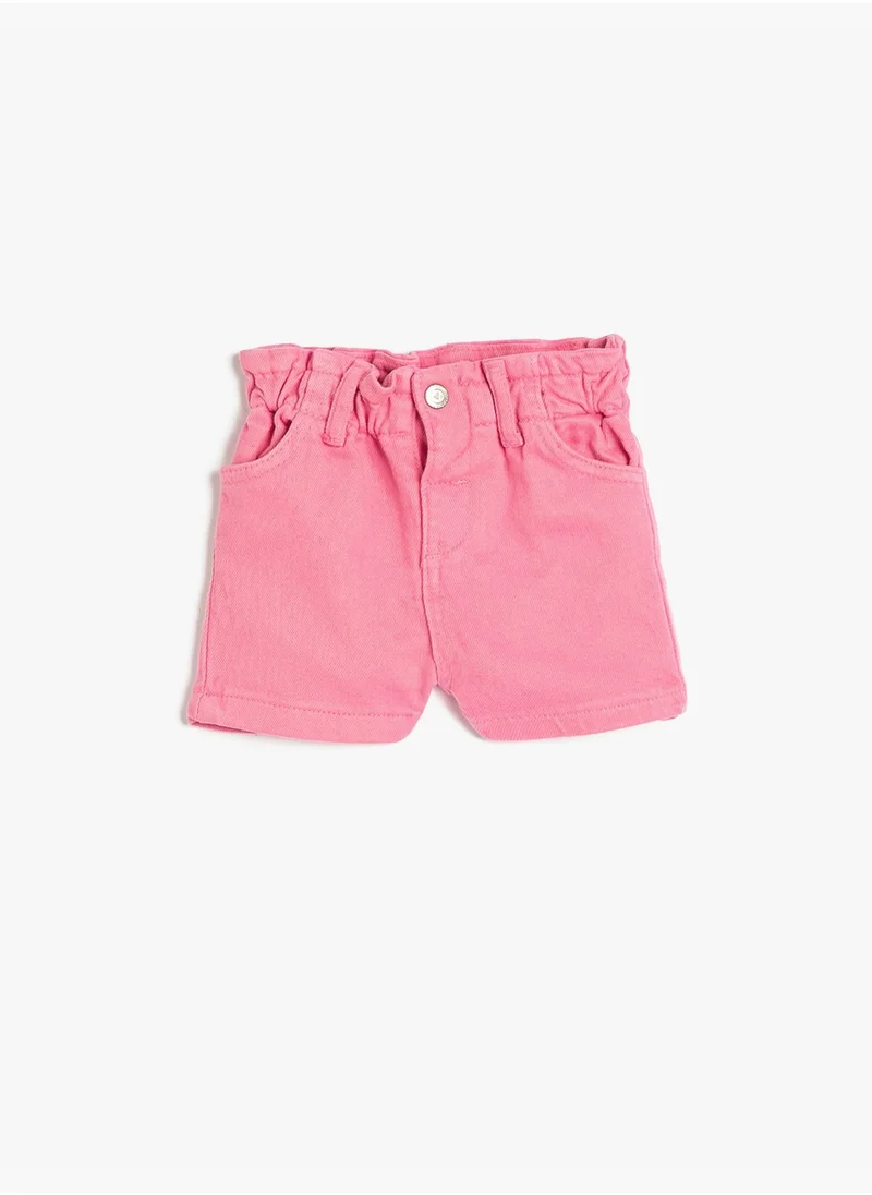 كوتون Shorts Pockets Elastic Waistband Cotton