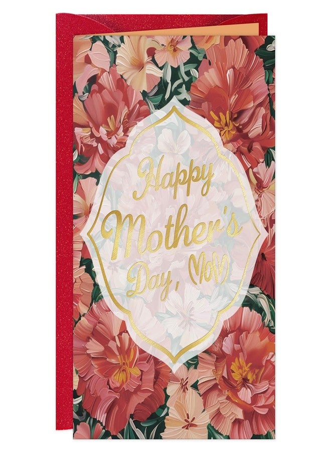 FLYAB Mothers Day Gift Card - 5.5"x8" Mother's Day Flower Card with Envelope Golden Foil Floral Design Elegant Present for Mom from Son Daughter - Image 1