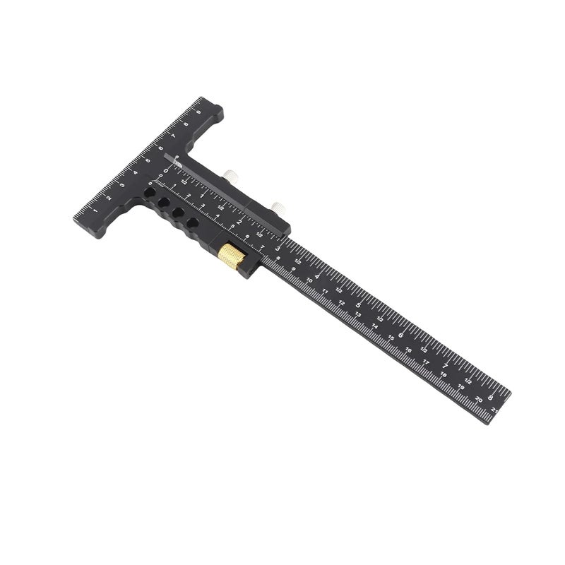 T Shape Aluminum Alloy Woodworking Scriber 9 Inch Ruler With Fine Tuning For Accurate Line Marking - Image 5
