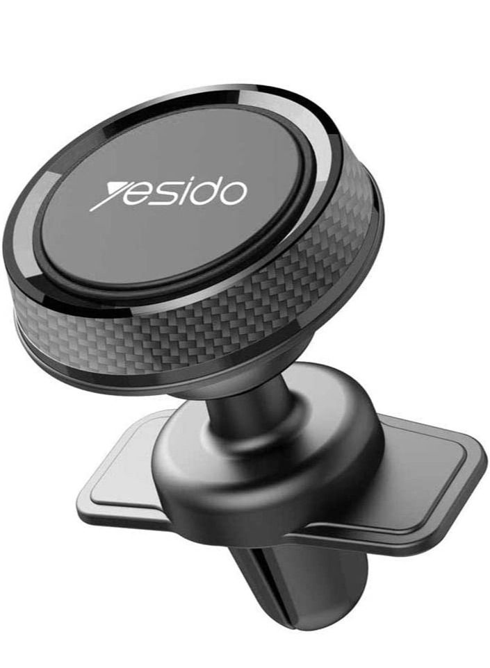 يسيدو Yesido Mobile Magnetic Car Holder Black, 360 Degree Magnetic Mount Air Vent Cradle Compatible with iPhone 12 mini/12/12 pro, Samsung Galaxy S21/20 or Note Ultra, Huawei and more - Image 1