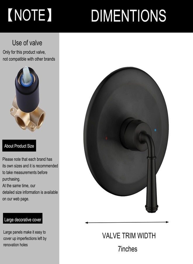 BEIYI Matte Black Shower Handle Valve, Single-Handle Bathroom Control Valve Kit Single Function Shower Mixer Valves - Image 5
