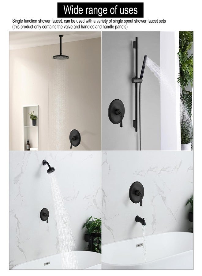 BEIYI Matte Black Shower Handle Valve, Single-Handle Bathroom Control Valve Kit Single Function Shower Mixer Valves - Image 4