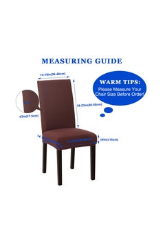 Generic Dining Chair Covers,Kitchen Chair Cover,Spandex Chair Protectors for Dining Room Stretch Chairs Cover Set of 6 -Brown  - Image 3
