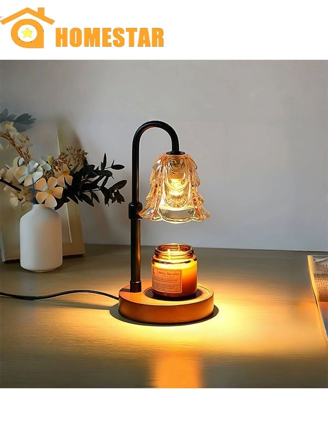 HOMESTAR Candle Warmer Lamp with Timer, Adjustable Height, 2 x 50W Heating Bulbs, Flameless & Smokeless Wax Melter, Elegant Home Décor & Gift Choice - Image 1