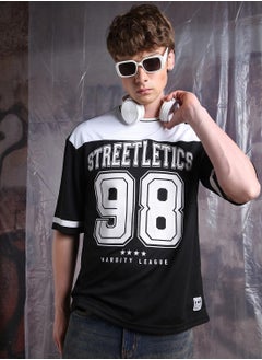 Black Oversized Tshirts Printed design crafted from 100% Polyester featuring Half Sleeve with Slip on closure.