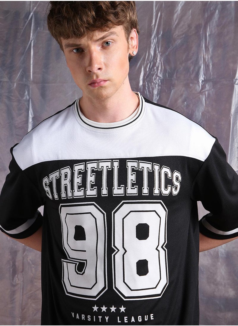 Hubberholme - Black Oversized Tshirts Printed design crafted from 100% Polyester featuring Half Sleeve with Slip on closure. - Image 1