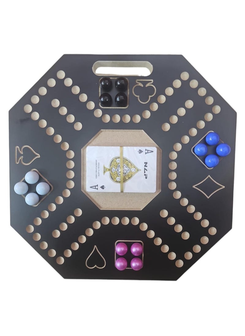MARAH TOYS - Jacquard game, luxurious, strong wooden for strategic planning, 4 players, 30 x 30 cm - Image 1