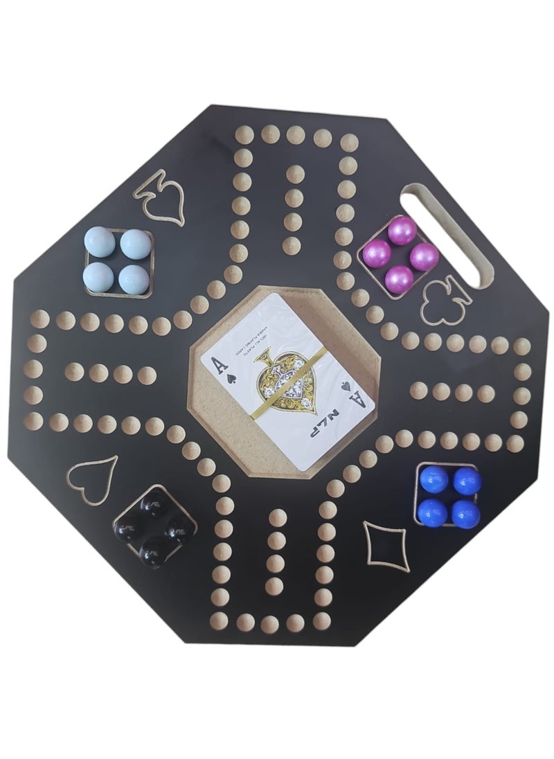 MARAH TOYS - Jacquard game, luxurious, strong wooden for strategic planning, 4 players, 30 x 30 cm - Image 1