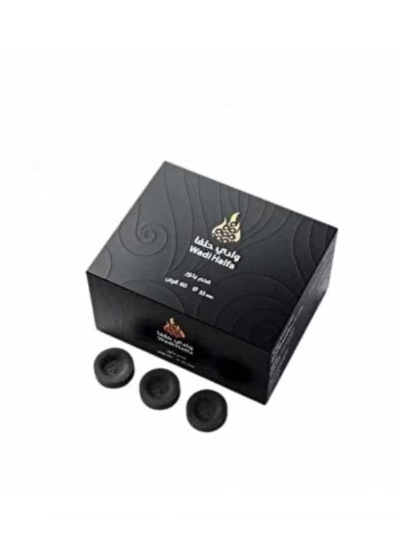 Wadi Halfa Black Incense Charcoal Round Standard Size Fast Ignition 33mm Box Contains 60 Tablets - Image 2