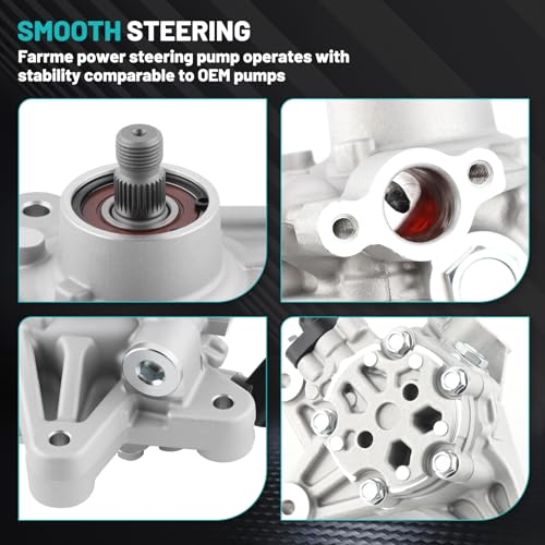 Farrme 96-665 Power Steering Pump Fit for 2011-2017 for Honda Odyssey,2012-2015 for Honda Pilot,2012-2014 for Honda Ridgeline Automotive Replacement Power Steering Pumps 56110RN0A51 Power Assist Pump - Image 5