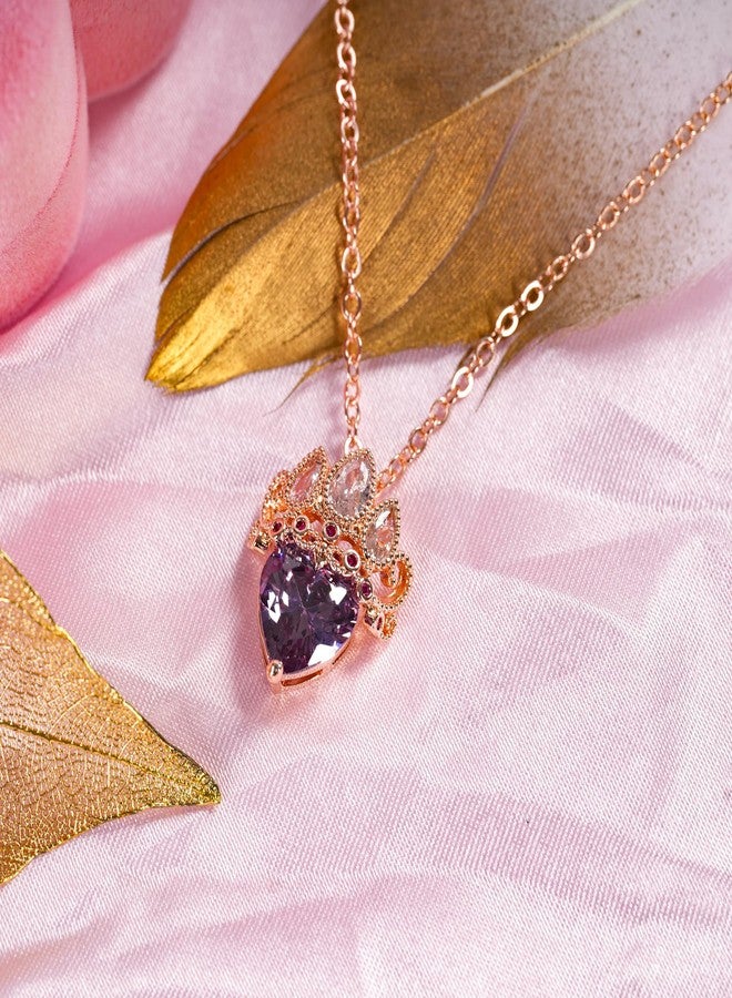 Botrinal Rapunzel Inspired Princess Necklace Tangled Princess Jewelry Halloween Cosplay Princess Necklace Birthday Gifts (Rose) - Image 3