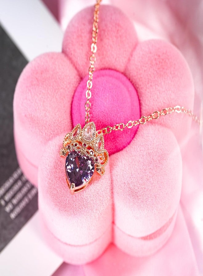 Botrinal Rapunzel Inspired Princess Necklace Tangled Princess Jewelry Halloween Cosplay Princess Necklace Birthday Gifts (Rose) - Image 2