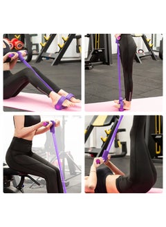 MAAS Pull Rope Pedal Resistance Belt 4 Tubes Fitness Pull Rope Multifunctional Elastic Pull Up Fitness Equipment Yoga Pull Up Bands for Slimming Training  - Image 2