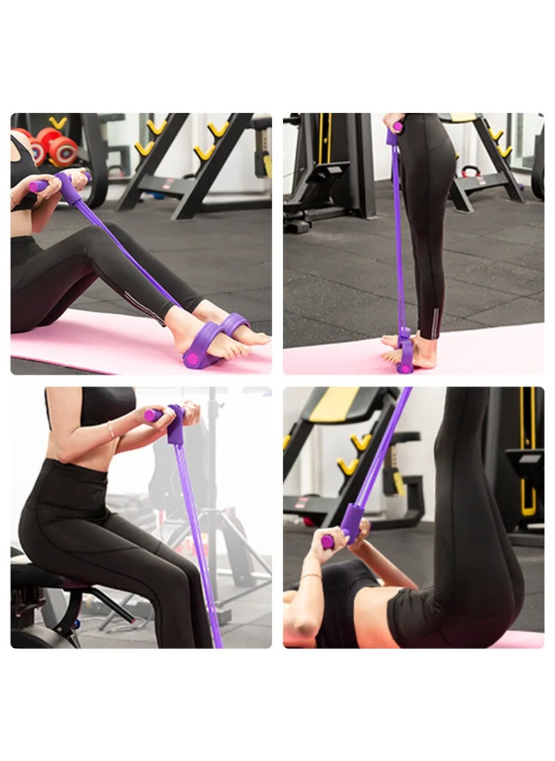 MAAS Pull Rope Pedal Resistance Belt 4 Tubes Fitness Pull Rope Multifunctional Elastic Pull Up Fitness Equipment Yoga Pull Up Bands for Slimming Training  - Image 2
