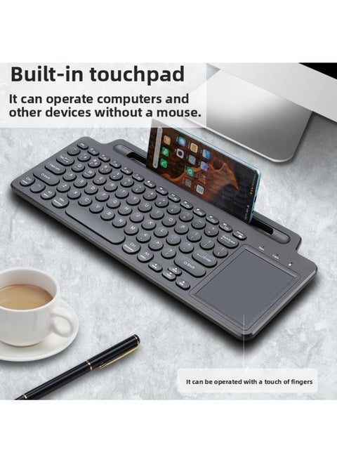 Bluetooth Wireless Keyboard Card Slot Keyboard 2.4G Tablet Phone Computer Keyboard Smart Touchpad Keyboard-Color:569 With Touchpad
